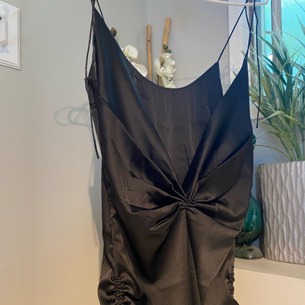 Black MESHKI satin dress